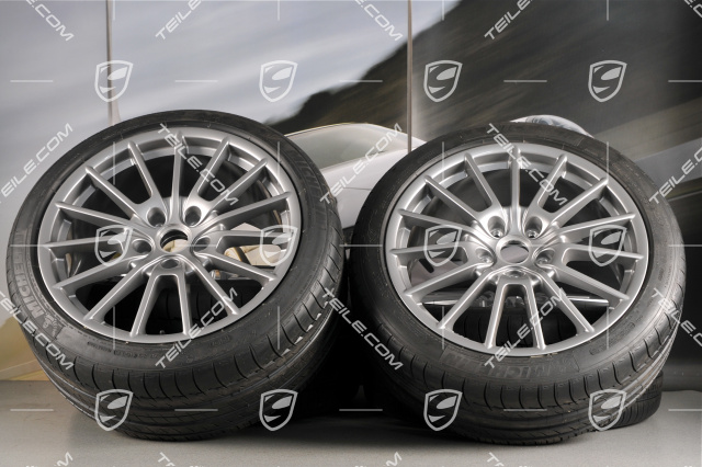 20" Panamera Sport Sommerräder Satz, 2 x 9,5J x 20 ET 65 + 2 x 11,5 J x 20 ET 63 + NEUE Michelin Reifen 255/40 ZR20 + 295/35 ZR20