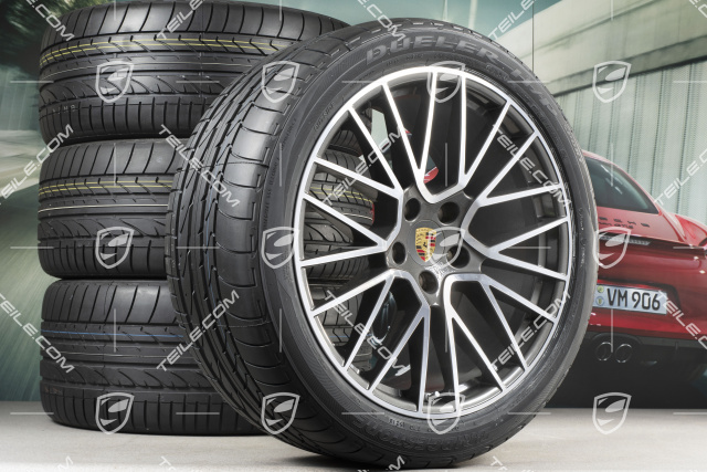 21-inch Cayenne RS Spyder summer wheel set, rims 9,5J x 21 ET46 + 11,0J x 21 ET58 + NEW Bridgestone Dueler H/P Sport summer tyres 285/40 R21 + 315/35 R21, with TPMS,