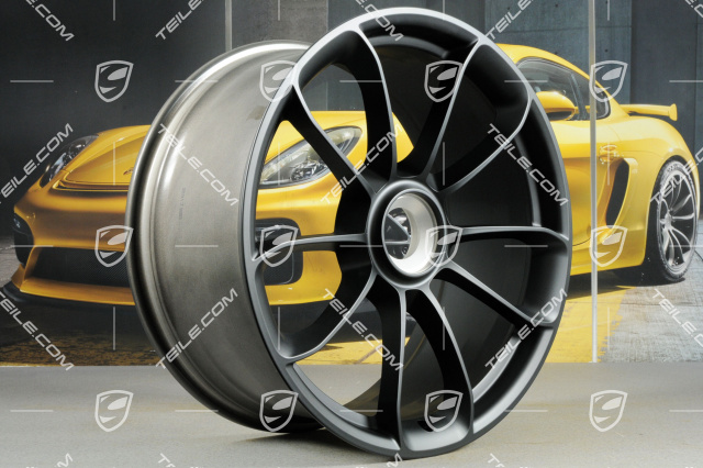 20"+ 21" GT3RS wheel rim set, with GT3RS logo, 9,5J x 20 ET50 + 12,5J x 21 ET48, black satin mat