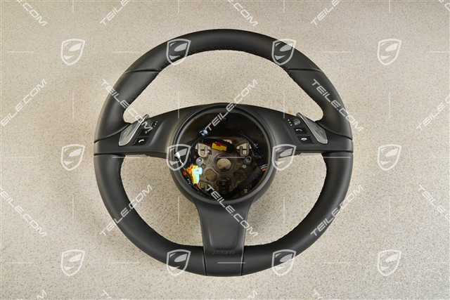 Multifunction steering wheel, Tiptronic, Smooth Leather, Black