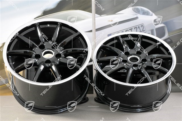 19-inch Carrera Sport wheel set, 8,5J x 19 ET55 + 11,5J x 19 ET67, high gloss black