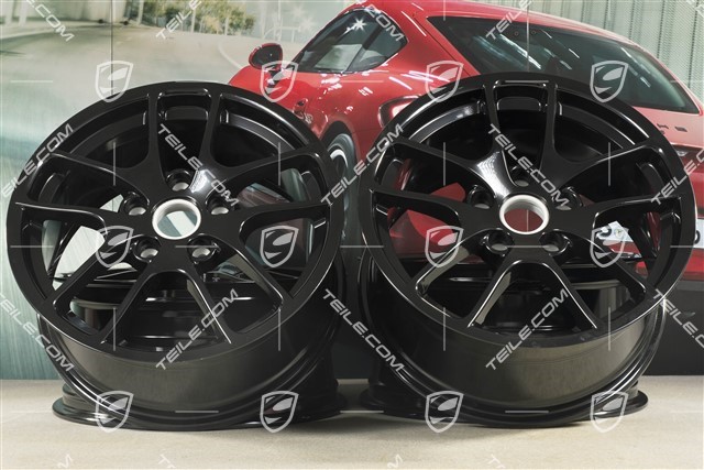 18-inch wheel rim set "Cayman III", 8J x 18 ET57 + 9J x 18 ET47, black high gloss