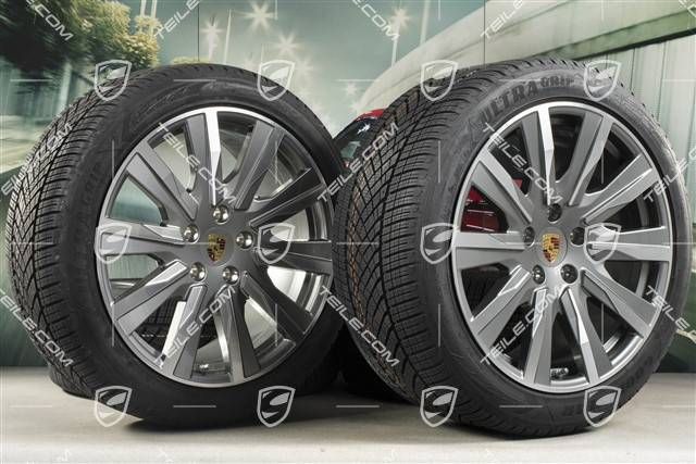 20-inch Taycan Tequipment Design winter wheel set, rims 9J x 20 ET54 + 11J x 20 ET60 + NEW Goodyear winter tyres 245/45 R20 + 285/40 R20