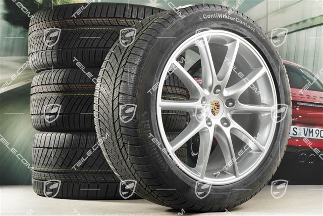 20-inch Cayenne Design winter wheel set, rims 9J x 20 ET50 + 10,5J x 20 ET64 + Continental winter tyres 275/45 R20 + 305/40 R20, with TPMS