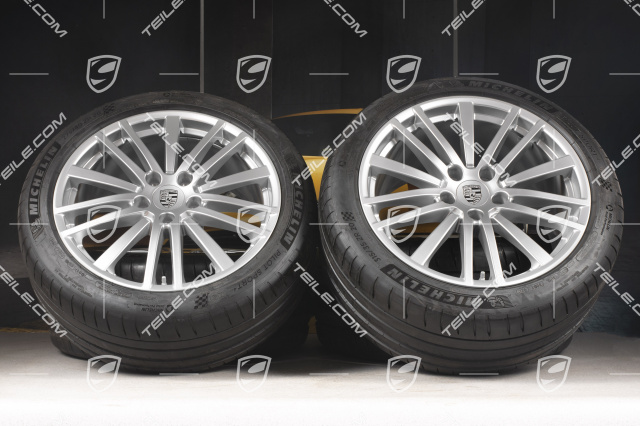 20-inch Panamera Design summer wheel set, rims 9,5J x 20 ET71 + 11,5J x 20 ET68 + Michelin summer tires 275/40 ZR20 + 315/35 ZR20, with TPM