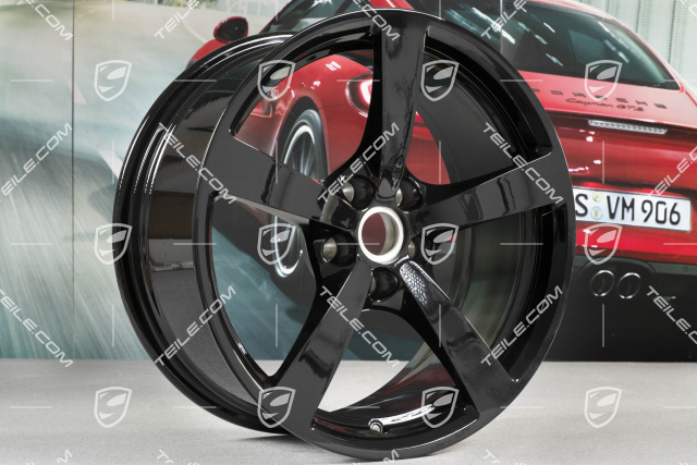 18-inch wheel rim set Macan, 8J x 18 ET21 + 9J x 18 ET21, black high gloss