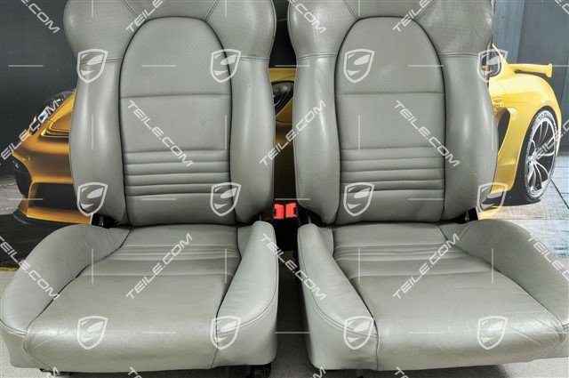 Sport seat (broad), manual adjustment, heating, leather, graphite grey, set L+R