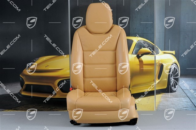 Seat, elect. adjustment, heating, memory, lumbar, leather, sand beige, damage, L