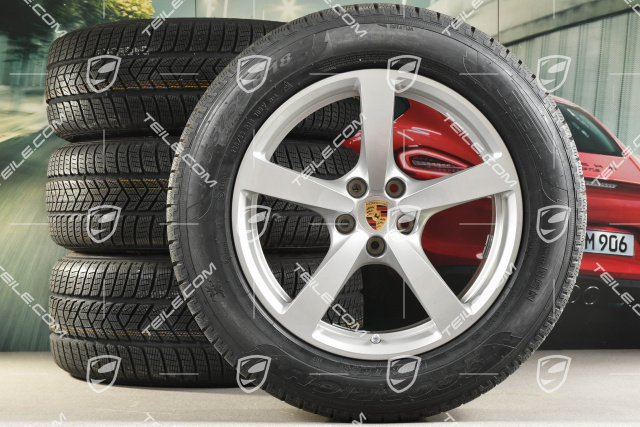 18-inch "Macan" Winter wheel set, rims 8J x 18 ET21 + 9J x 18 ET21 + Pirelli winter tyres 235/60 ZR 18 + 255/55 ZR 18, with TPMS