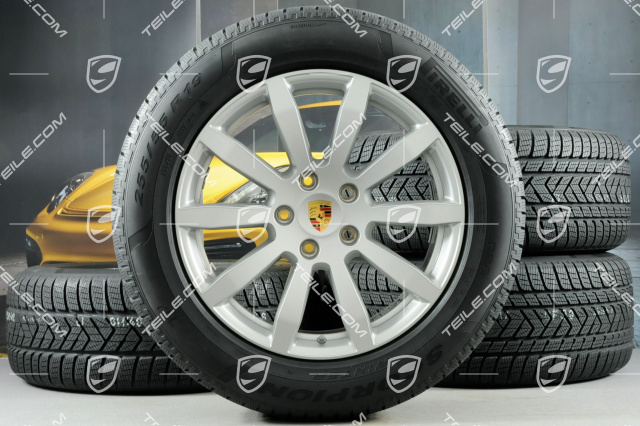 19-inch Cayenne S winter wheel set, rims 8,5J x 19 ET47 + 9,5J x 19 ET54 + Pirelli winter tyres 255/55 R19 + 275/50 R19, with TPMS