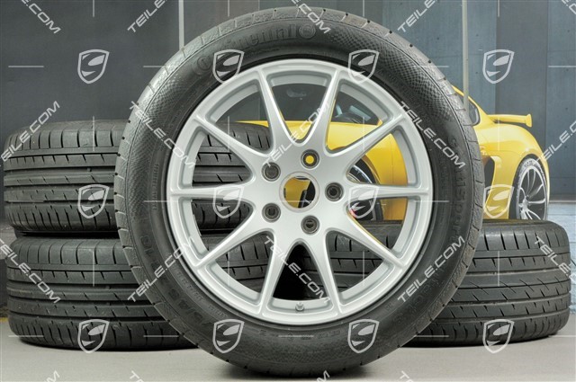18-inch summer wheel set Panamera S, wheels 8J x 18 ET59 + 9J x 18 ET53 + NEW continental summer tyres 245/50 18 + 275/45 18