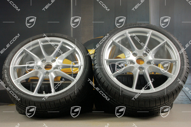 20" Komplet kół zimowych Carrera S (III), 8,5J x 20 ET51 + 11J x 20 ET70 + NOWE opony zimowe Pirelli 245/35 ZR20 + 295/30 ZR20, z czujnikami ciśnienia RDK