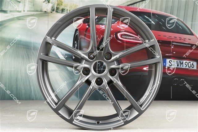 21-inch wheel rim, Cayenne Turbo, 9,5J x 21 ET46, Platinum satin-matt