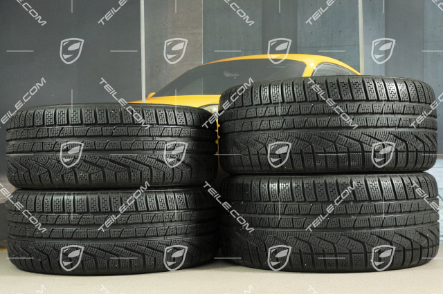 18" Boxster winter wheel set, 8J x 18 ET57 + 9J x 18 ET47 + winter tyres Pirelli Sottozero II 235/45 R18 + 265/45 R18, without TPMS.