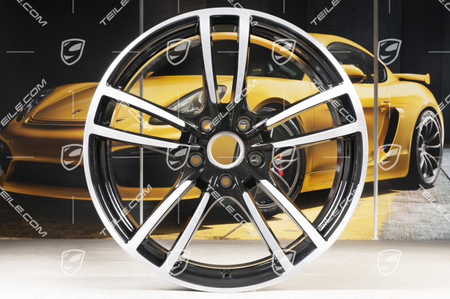 21-inch wheel rim set Cayenne Turbo, 11J x 21 ET58 + 9,5J x 21 ET46, black high gloss