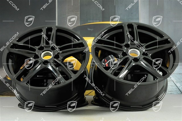 19-inch Panamera TURBO wheel set, 10J x 19 ET61 + 9J x 19 ET60, black high gloss