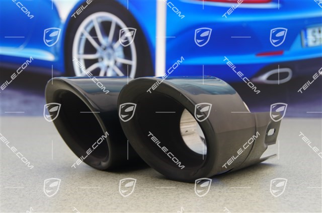 Sport exhaust pipe black, Panamera S/4S/S e-Hybrid/Turbo/Turbo S/4S Executive/Turbo Executive/Turbo S Ex.), set L+R
