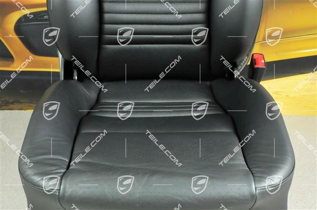 Seat, manual adjustable, leather/Leatherette, Black, R