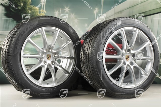 20-inch Cayenne Design winter wheel set, rims 9J x 20 ET50 + 10,5J x 20 ET64 + Pirelli winter tyres 275/45 R20 + 305/40 R20, with TPMS