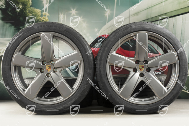 21-inch "Sport Classic" Platinum summer wheels set, rims 9J x 21 ET26 + 10J x 21 ET19, summer tyres 265/40 R 21 + 295/35 R 21, with TPMS