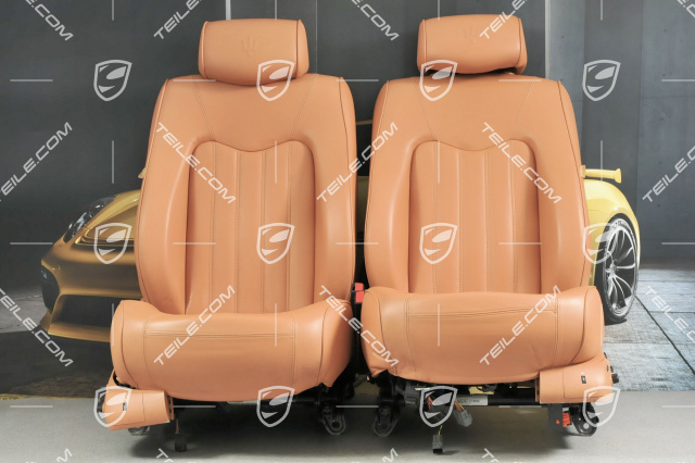 Quattroporte, Seats, el adjustable, leather, heating, Lumbar, Memory, Light Brown, set (L+R)