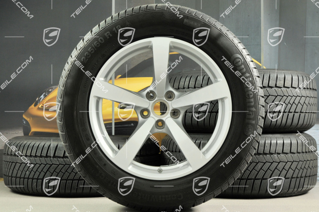 18-inch "Macan" Winter wheel set, rims 8J x 18 ET21 + 9J x 18 ET21, Continental ContiWinterContact winter tyres 235/60 ZR 18 + 255/55 ZR 18, with TPMS