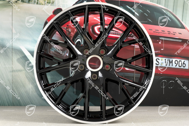 21-inch wheel rim Panamera Sport Design, 9,5J x 21 ET71, Jet Black metallic