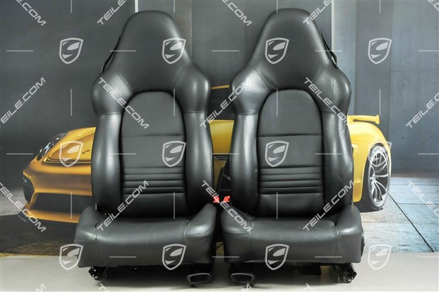Sport seat (broad), manual adjustment, heating, leather, black, set L+R