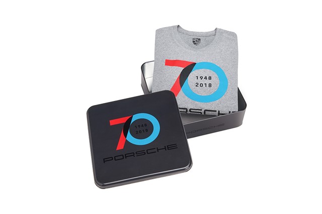 70 Years Porsche, Collector's T-Shirt No. 12, Unisex, light grey melange, L 50/52