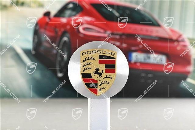 Hub cap, concave, coloured crest, RS Spyder, aluminium milling