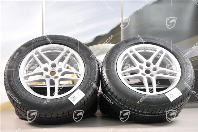 18-inch "Macan S" Winter wheel set, rims 8J x 18 ET21 + 9J x 18 ET21 + NEW Continental winter tyres 235/60 ZR 18 + 255/55 ZR 18, with TPMS