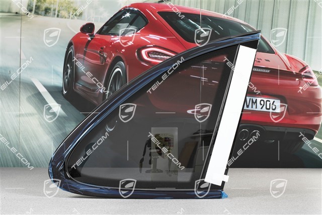 Side window with moulding, aluminium package Black, Insulating glass in rear, R