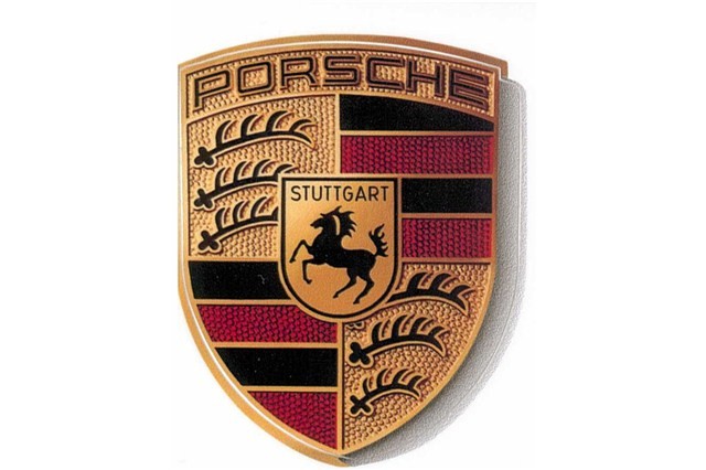 Porsche Wappen Aufkleber groß, Größe: 38 x 31 cm / Neu