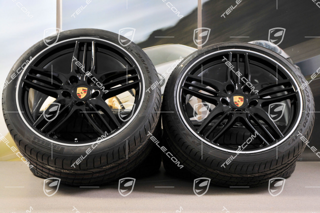 20-inch SportDesign summer wheel set, Black - exlusive 911, 8,5J x 20 ET51 + 11J x 20 ET70, tyres 245/35 ZR20 + 295/30 ZR20, with TPM