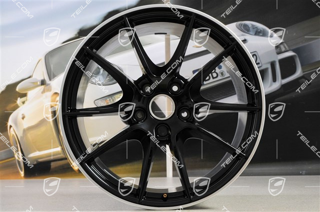 20" Carrera S III wheel rim set, 8,5J x 20 ET51 + 11J x 20 ET52, wheel spokes in black