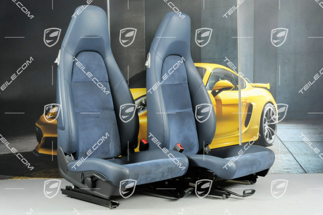 Seats, manual adjustable, Leatherette/Alcantara, Yachting Blue, set (L+R)