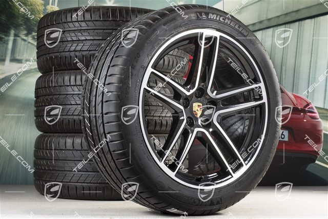 20-inch Turbo summer wheels set, rims 9J x 20 ET26 + 10J x 20 ET19 +NEW summer tyres, Michelin Latitude Sport 265/45 R20 + 295/40 R20, with TPMS