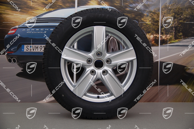 18-inch Cayenne S III winter wheel set, 4x wheels 8 J x 18 ET 53 + 4x winter tyres Dunlop 255/55 R 18 109V XL M+S, without TPMS