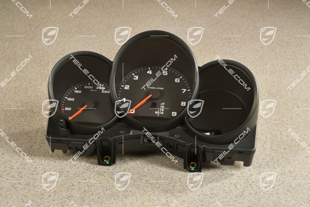 Instrument cluster, dials in black, PDK