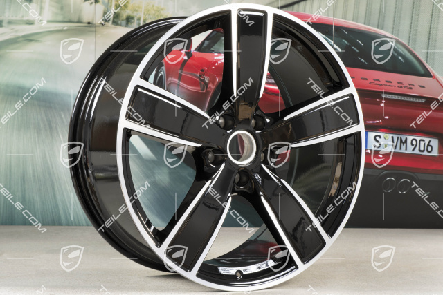 22-inch wheel rim set, Cayenne Sport Classic, 10J x 22 ET48 + 11,5J x 22 ET61, black high gloss