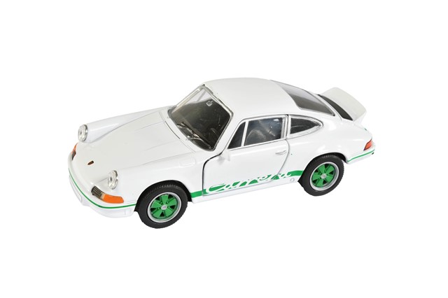 Fahrzeug/Spielzeug Pullback Porsche 911 RS 2.7, Welly, weiss, Maßstab 1:38