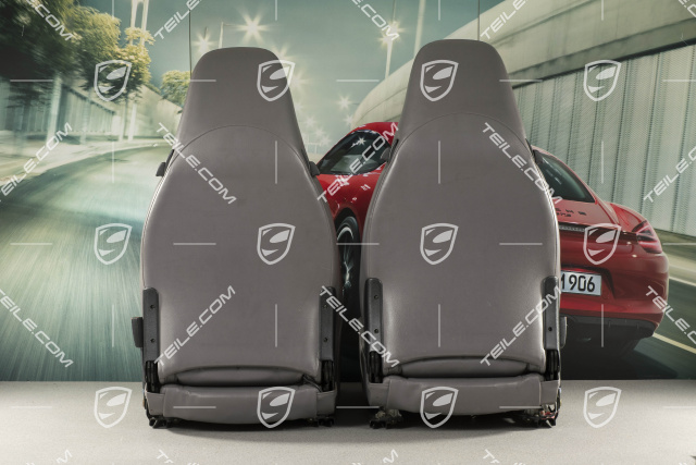 Seats, el. adjustable, leather, Grey, set (L+R)