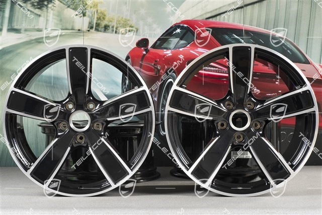 20" Komplet felg Carrera Sport, 8,5J x 20 ET49 + 11,5J x 20 ET56, głęboki czarny metalik