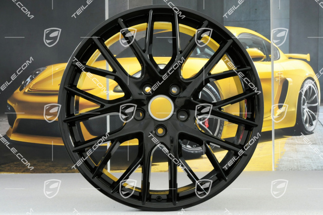 21-inch wheel rim set Panamera Sport Design, rims 9,5J x 21 ET71 + 11,5J x 21 ET69, black high gloss