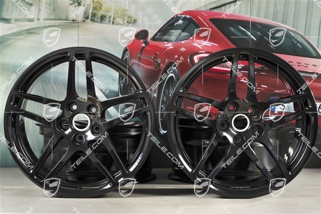 18-inch wheel rim set Macan S, 8J x 18 ET21 + 9J x 18 ET21, black high gloss