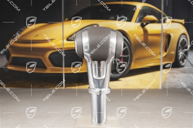 Gearshift knob Aluminium, leather, Agate grey