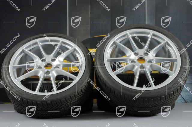 20" Komplet kół zimowych Carrera S (III), 8,5J x 20 ET51 + 11J x 20 ET70, opony zimowe Michelin 245/35 ZR20 + 295/30 ZR20, z czujnikami ciśnienia RDK