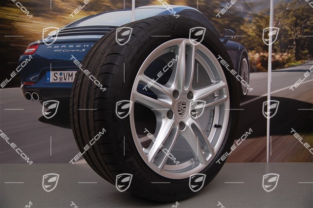 19-inch Panamera Turbo summer wheel set, front 9J x 19 ET60 + rear 10J x 19 ET61 + tyres 255/45 ZR19 + 285/40 ZR19