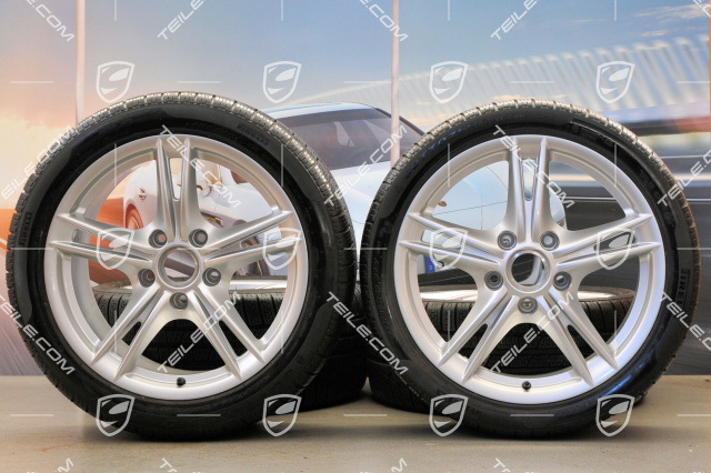 18-inch Boxster S II winter wheel set (with tyres), front wheels 8J x 18 ET57 + rear 9J x 18 ET43 + tyres 235/40 ZR18 + 255/40 ZR18