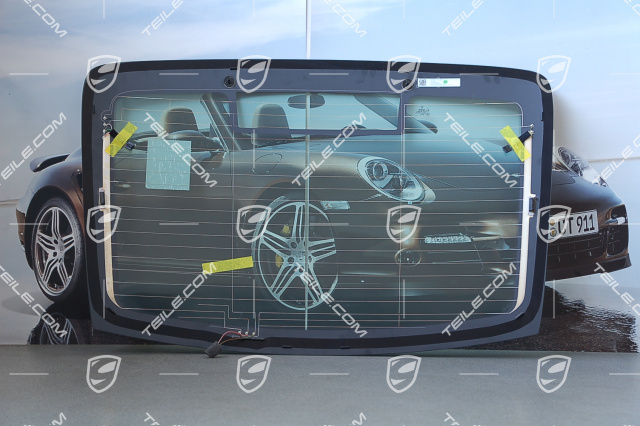 Rear window, without hole for wiper, PCM 2 / PCM 3 main module incl. radio